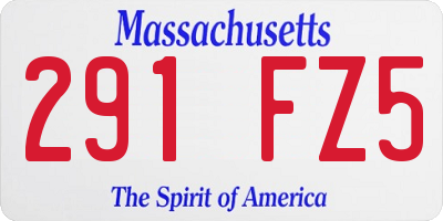 MA license plate 291FZ5