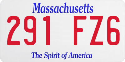 MA license plate 291FZ6