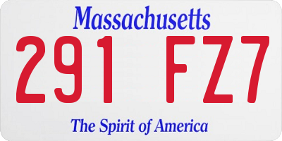 MA license plate 291FZ7