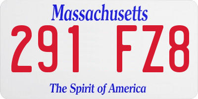 MA license plate 291FZ8