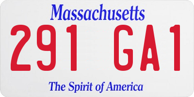 MA license plate 291GA1