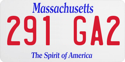 MA license plate 291GA2