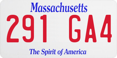 MA license plate 291GA4