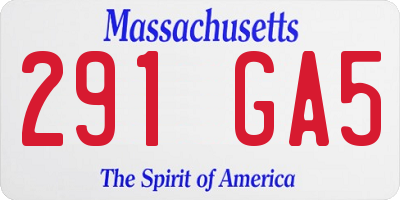 MA license plate 291GA5