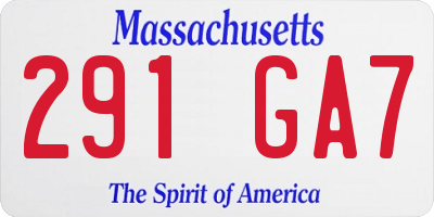 MA license plate 291GA7