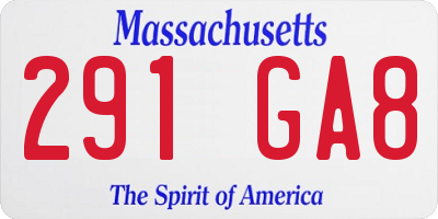 MA license plate 291GA8