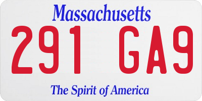 MA license plate 291GA9
