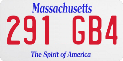 MA license plate 291GB4