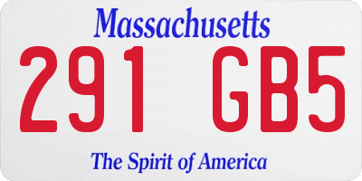 MA license plate 291GB5