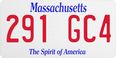MA license plate 291GC4