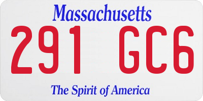 MA license plate 291GC6
