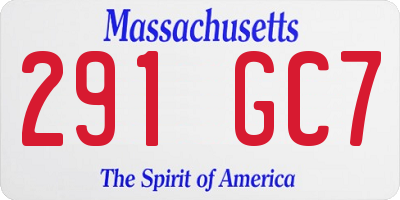 MA license plate 291GC7