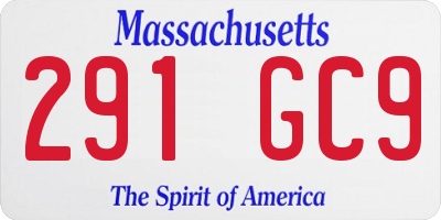 MA license plate 291GC9