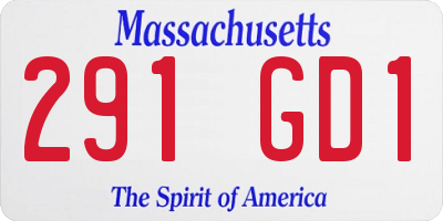 MA license plate 291GD1