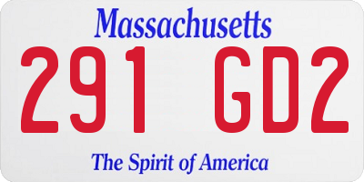 MA license plate 291GD2