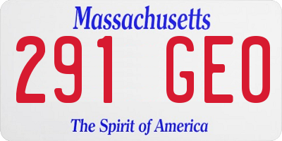 MA license plate 291GE0