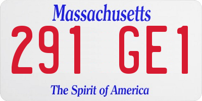 MA license plate 291GE1