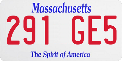MA license plate 291GE5