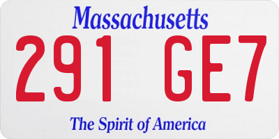 MA license plate 291GE7