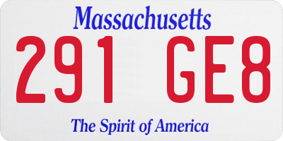 MA license plate 291GE8