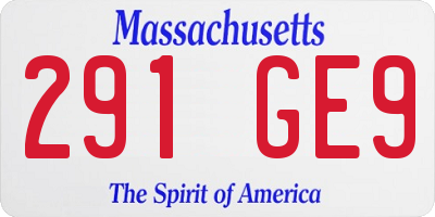 MA license plate 291GE9