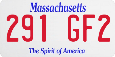 MA license plate 291GF2