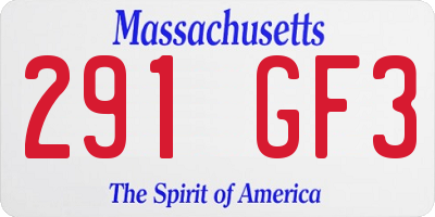 MA license plate 291GF3