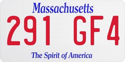 MA license plate 291GF4