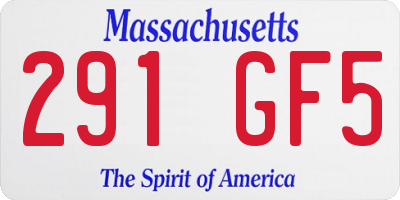MA license plate 291GF5