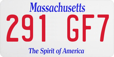 MA license plate 291GF7