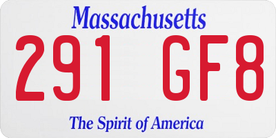 MA license plate 291GF8