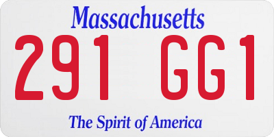 MA license plate 291GG1