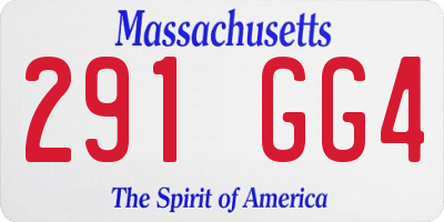 MA license plate 291GG4