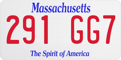 MA license plate 291GG7