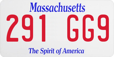 MA license plate 291GG9