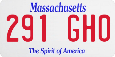 MA license plate 291GH0
