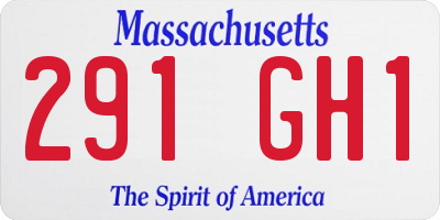 MA license plate 291GH1