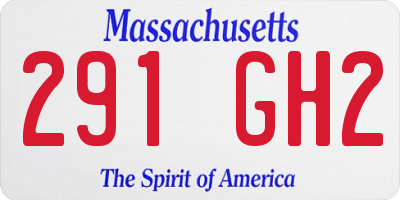 MA license plate 291GH2