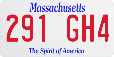 MA license plate 291GH4