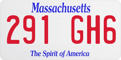 MA license plate 291GH6