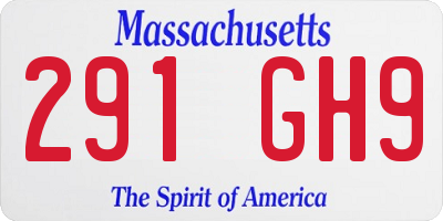 MA license plate 291GH9
