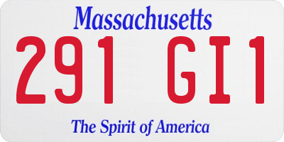 MA license plate 291GI1