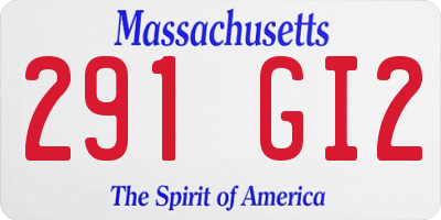 MA license plate 291GI2