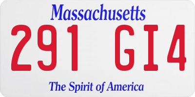 MA license plate 291GI4