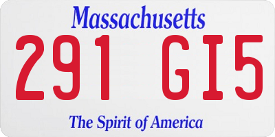 MA license plate 291GI5