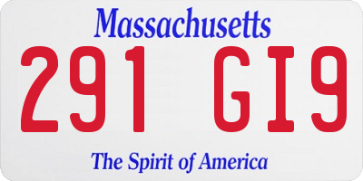 MA license plate 291GI9