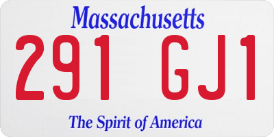 MA license plate 291GJ1