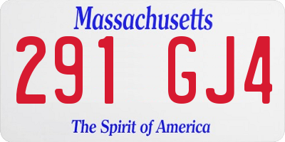 MA license plate 291GJ4