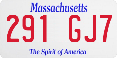 MA license plate 291GJ7