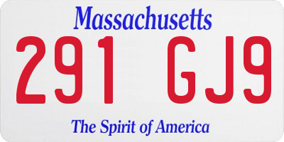 MA license plate 291GJ9